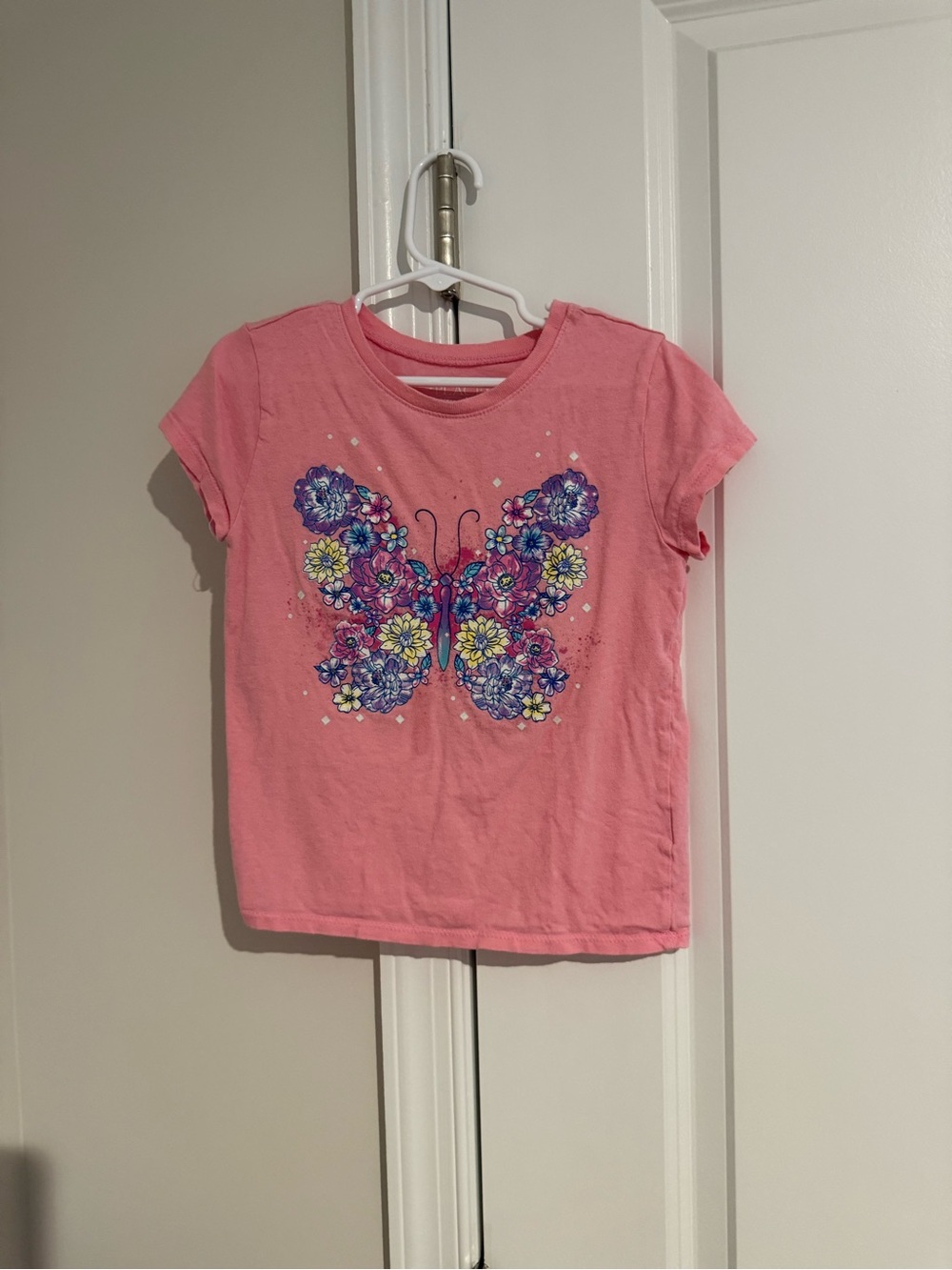 The Children's Place Pink Butterfly Floral Tee small